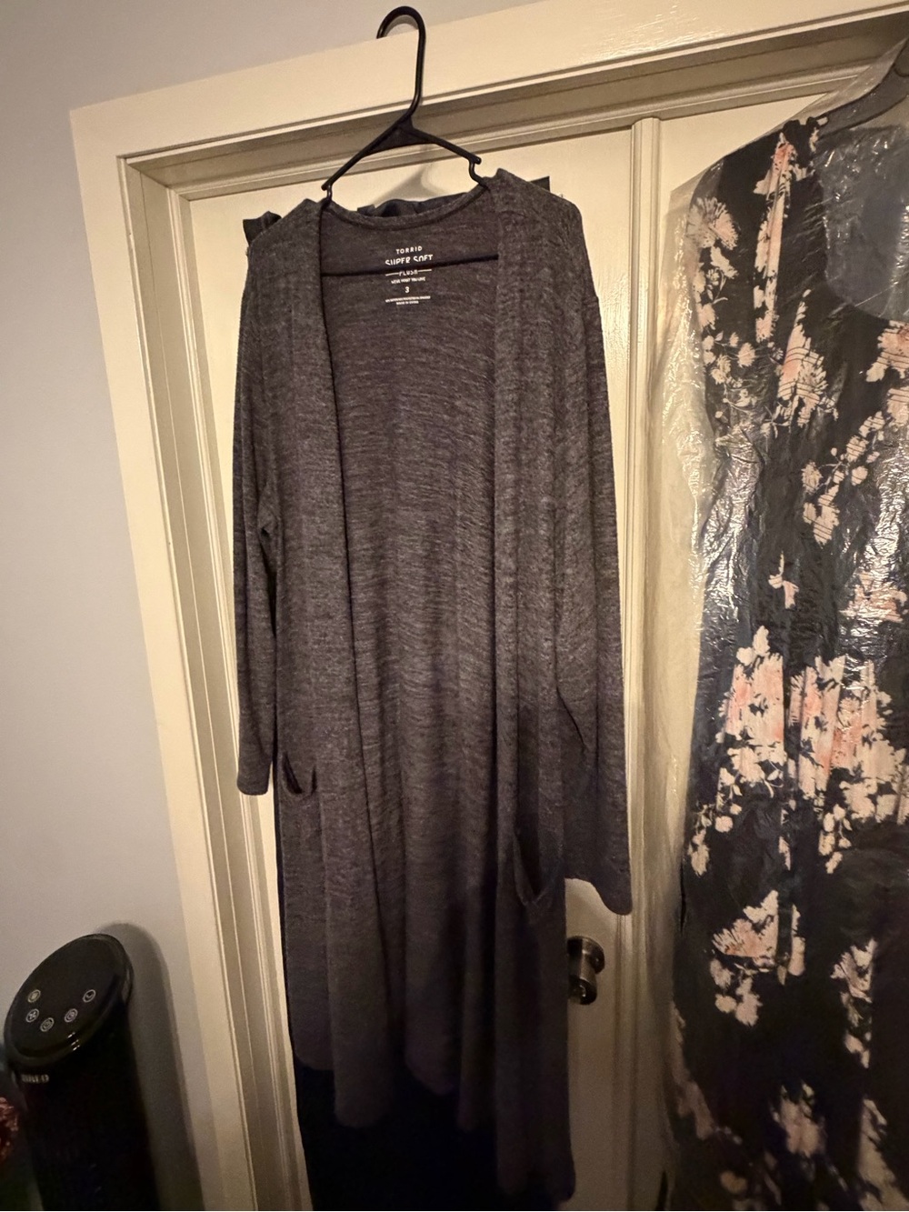 torrid Long Open-Front Charcoal Gray Cardigan